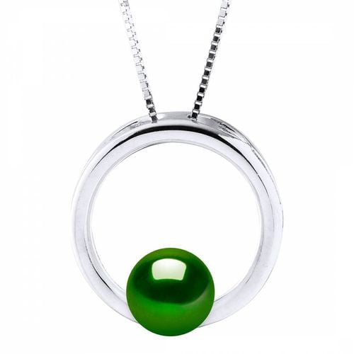 Malachite Green Freshwater Pearl Hoop Necklace - Atelier Pearls - Modalova