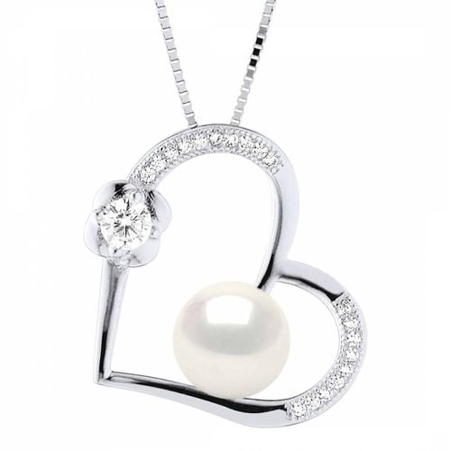 Silver Pearl Heart Pendant Necklace - Atelier Pearls - Modalova