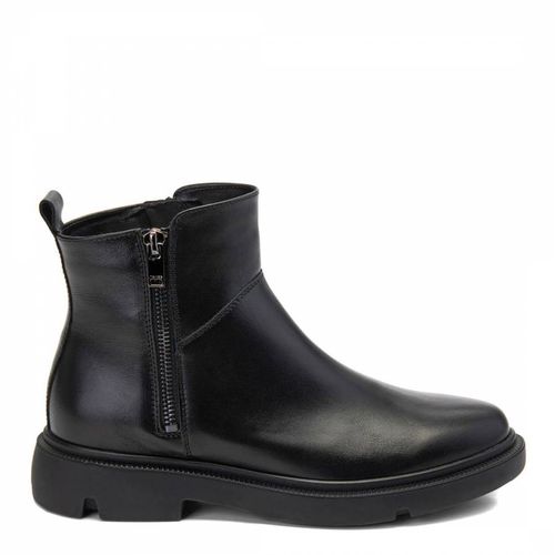 Black Leather Zip Ankle Boots - Belwest - Modalova