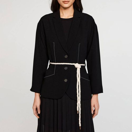 Black Vibrato Belted Blazer - Claudie Pierlot - Modalova