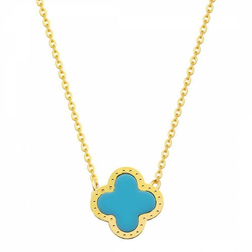 Turquoise Clover Pendant Necklace - Liv Oliver - Modalova