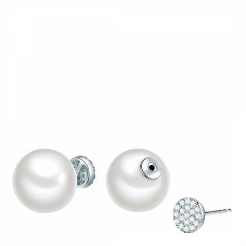 Zirconia Organic Pearl Earrings - Perldor - Modalova