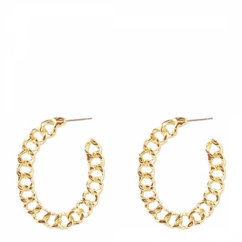 K Gold Chain Link Hoop Earrings - Liv Oliver - Modalova