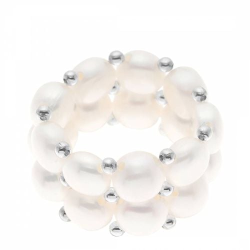 White 2 Row Pearl Ring - Ateliers Saint Germain - Modalova