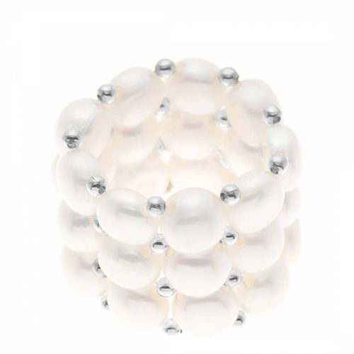 White 3 Row Pearl Ring - Ateliers Saint Germain - Modalova