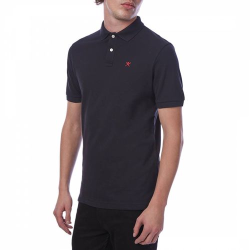 Black Classic Logo Slim Polo Shirt - Hackett London - Modalova