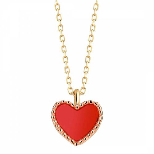 K Gold Red Heart Love Necklace - Liv Oliver - Modalova
