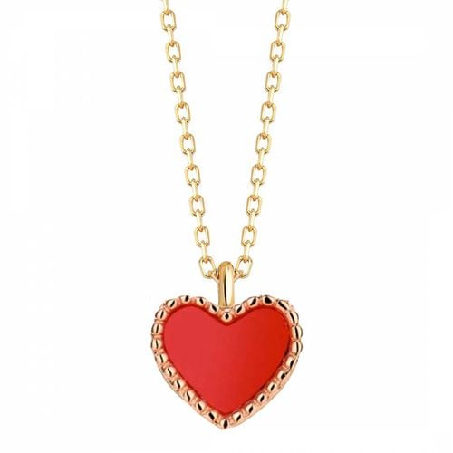 K Gold Red Heart Love Necklace - Liv Oliver - Modalova