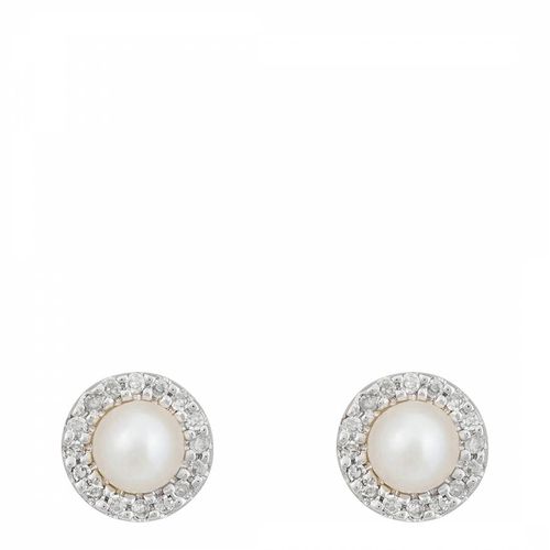 Silver Diamond Push Back Earrings - Diamantini - Modalova