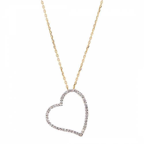 Diamond Embellished Heart Pendant Necklace - MUSE - Modalova