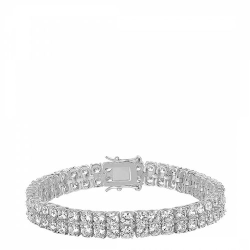 Silver Embellished Tennis Bracelet - Liv Oliver - Modalova