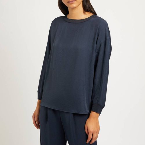 Black Boat Neck Long Sleeve Top - Vince - Modalova