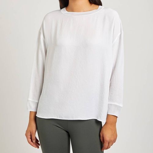 White Boat Neck Long Sleeve Top - Vince - Modalova