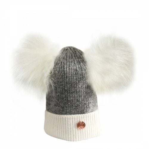 Newborn Grey/White Cashmere Hat - Look Like Cool - Modalova