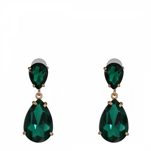 K Gold Double Green Drop Earrings - Chloe Collection by Liv Oliver - Modalova