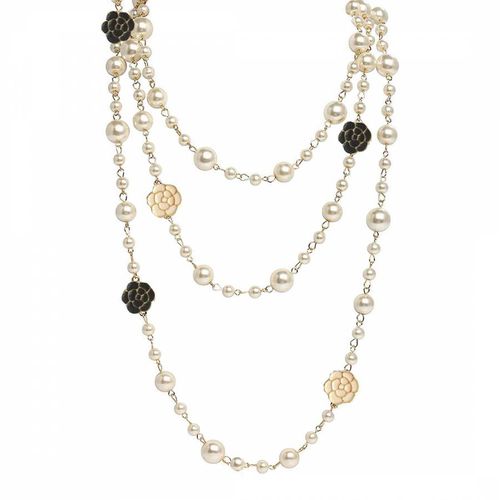 K Gold Endless Rose Reversible & Pearl Necklace - Liv Oliver - Modalova