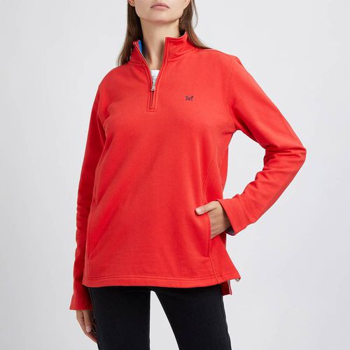 Red Half Zip Solid Sweatshirt - Crew Clothing - Modalova