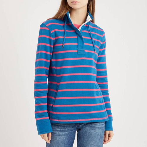 Blue/Pink Cotton Toggle Striped Sweatshirt - Crew Clothing - Modalova