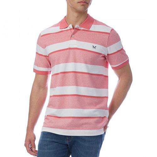 Red/White Striped Cotton Polo Shirt - Crew Clothing - Modalova