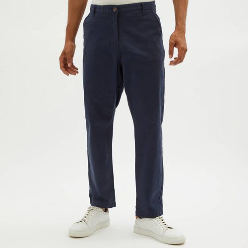 Navy Cotton Chino Trousers - Crew Clothing - Modalova