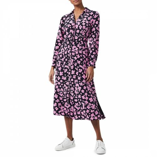 Navy Lulu Floral Midi Dress - Hobbs London - Modalova