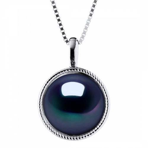 Black Real Cultured Freshwater Pearl Button Necklace - Atelier Pearls - Modalova