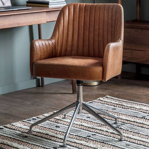 Marlow Swivel Chair Vintage Leather - Gallery Living - Modalova