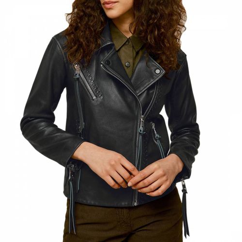 Tessa Tumbled Leather Biker Jacket - WHISTLES - Modalova