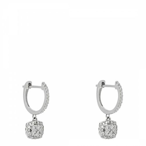 Silver Drop Diamond Earrings - MUSE - Modalova