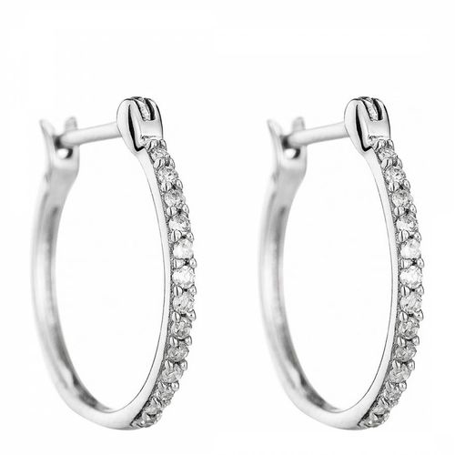 Silver Hoop Diamond Earrings - Le Diamantaire - Modalova