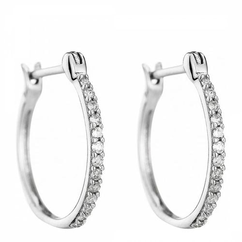 Silver Hoop Diamond Earrings - Le Diamantaire - Modalova