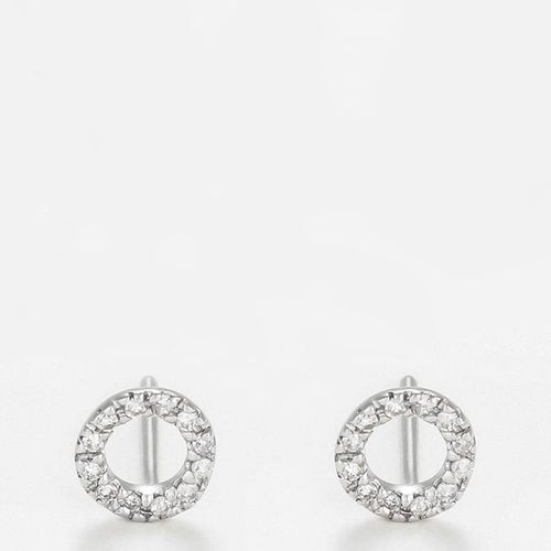 Silver Simplicity Circle Diamond Earrings - Diamantini - Modalova