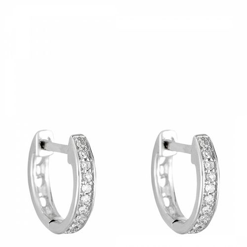 Silver Hoop Diamond Earrings - MUSE - Modalova