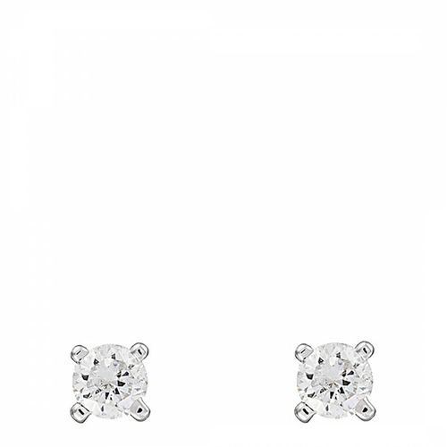 Silver Single Diamond Earrings - Diamantini - Modalova