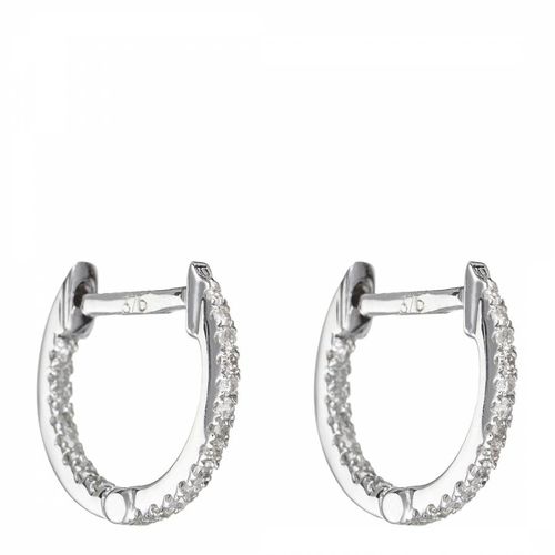 Silver Hoop Diamond Earrings - Diamantini - Modalova