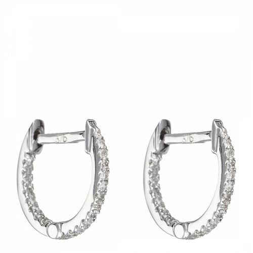 Silver Hoop Diamond Earrings - Diamantini - Modalova