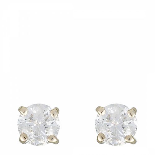 Gold Square Single Diamond Earrings - Le Diamantaire - Modalova