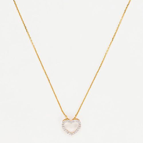 Gold Heart Diamond Pendant Necklace - MUSE - Modalova