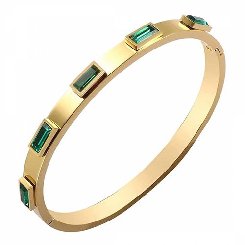 K Gold Emerald Cut Green Bangle - Liv Oliver - Modalova