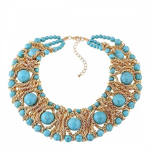 K Statement Turquoise Necklace - Liv Oliver - Modalova