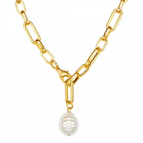 Gold Pearl Chain Necklace - Perldor - Modalova