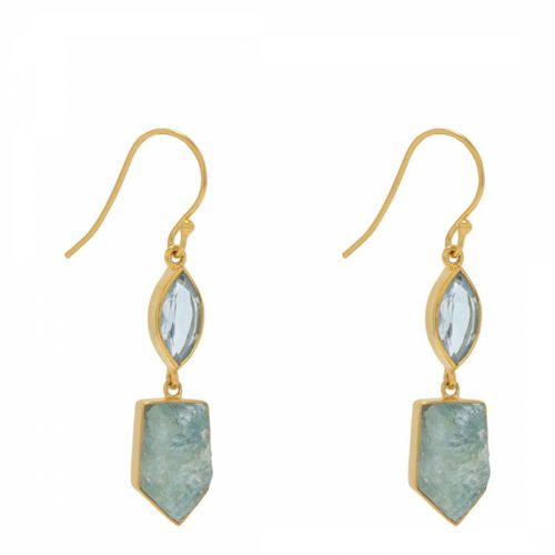 K Blue Topaz & Aquamarine Drop Earrings - Liv Oliver - Modalova