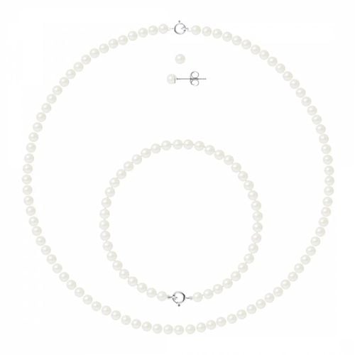 White Pearl Jewellery Set 4-5 mm - Mitzuko - Modalova