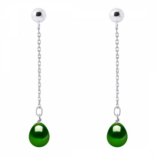 Malachite Green Pear Pearl Earrings - Atelier Pearls - Modalova