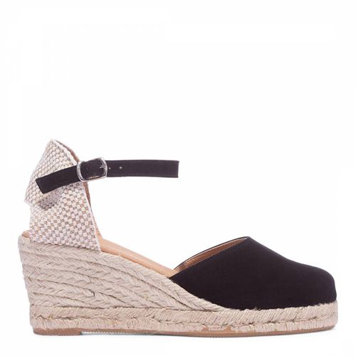 Suede Closed Toe Espadrille Wedges - Paseart - Modalova