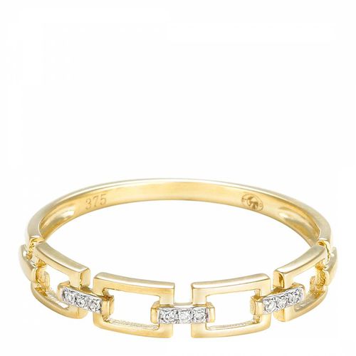 Gold Square Design Mesh Ring - Le Diamantaire - Modalova