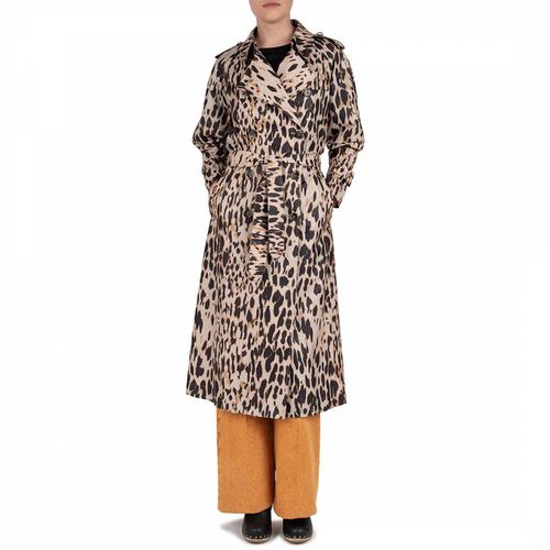 Multi Divya Leopard Print Trench Coat - Gerard Darel - Modalova