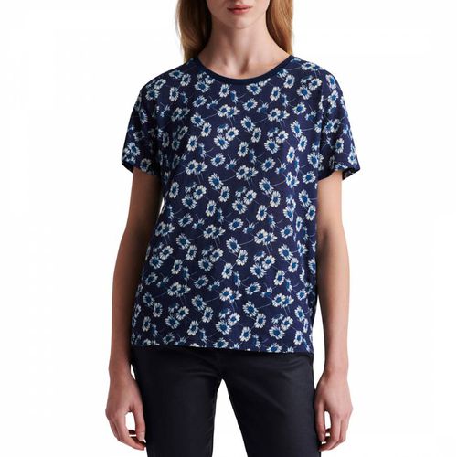 Navy Floral Cotton Blend T-Shirt - Gerard Darel - Modalova