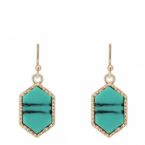 K Geometric Turquoise Drop Earrings - Liv Oliver - Modalova