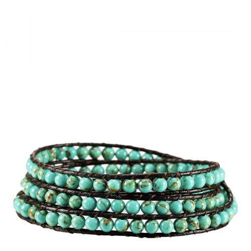 Turquoise Leather Wrap Bracelet - Stephen Oliver - Modalova